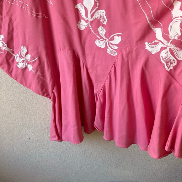 Vintage 70s Hans Jutte Hawaii Pink Floral Kaftan Midi Dress Size‎ Small - Picture 4 of 6